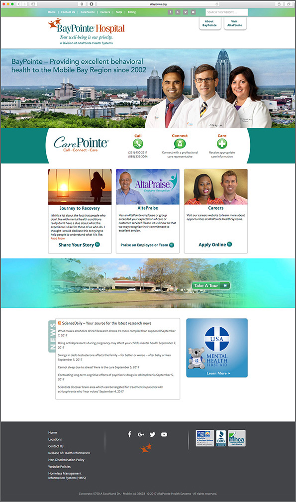 BayPointe Hospital Home Page