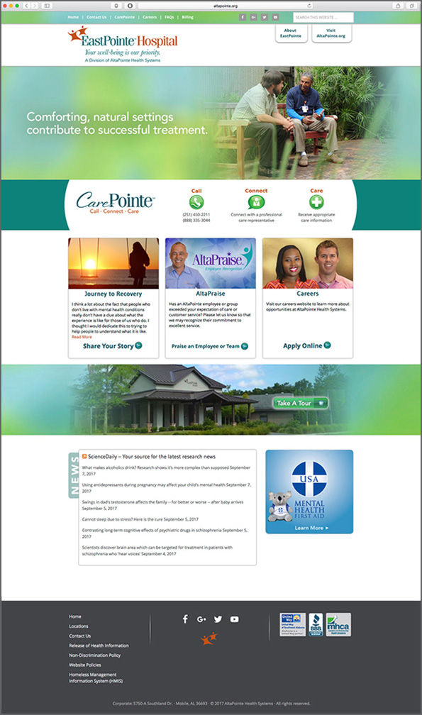 EastPointe Hospital Website