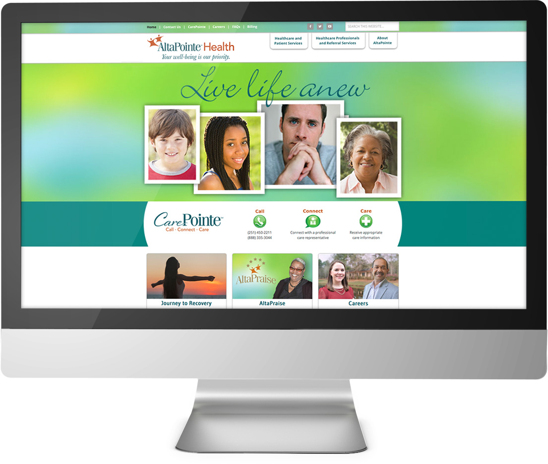 AltaPointe Home Page on desktop monitor