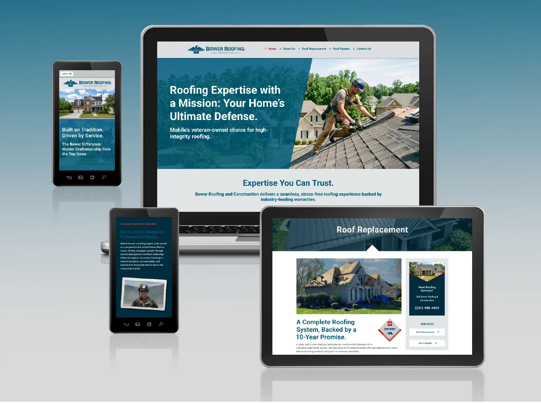 Bower Roofing Website Mockup