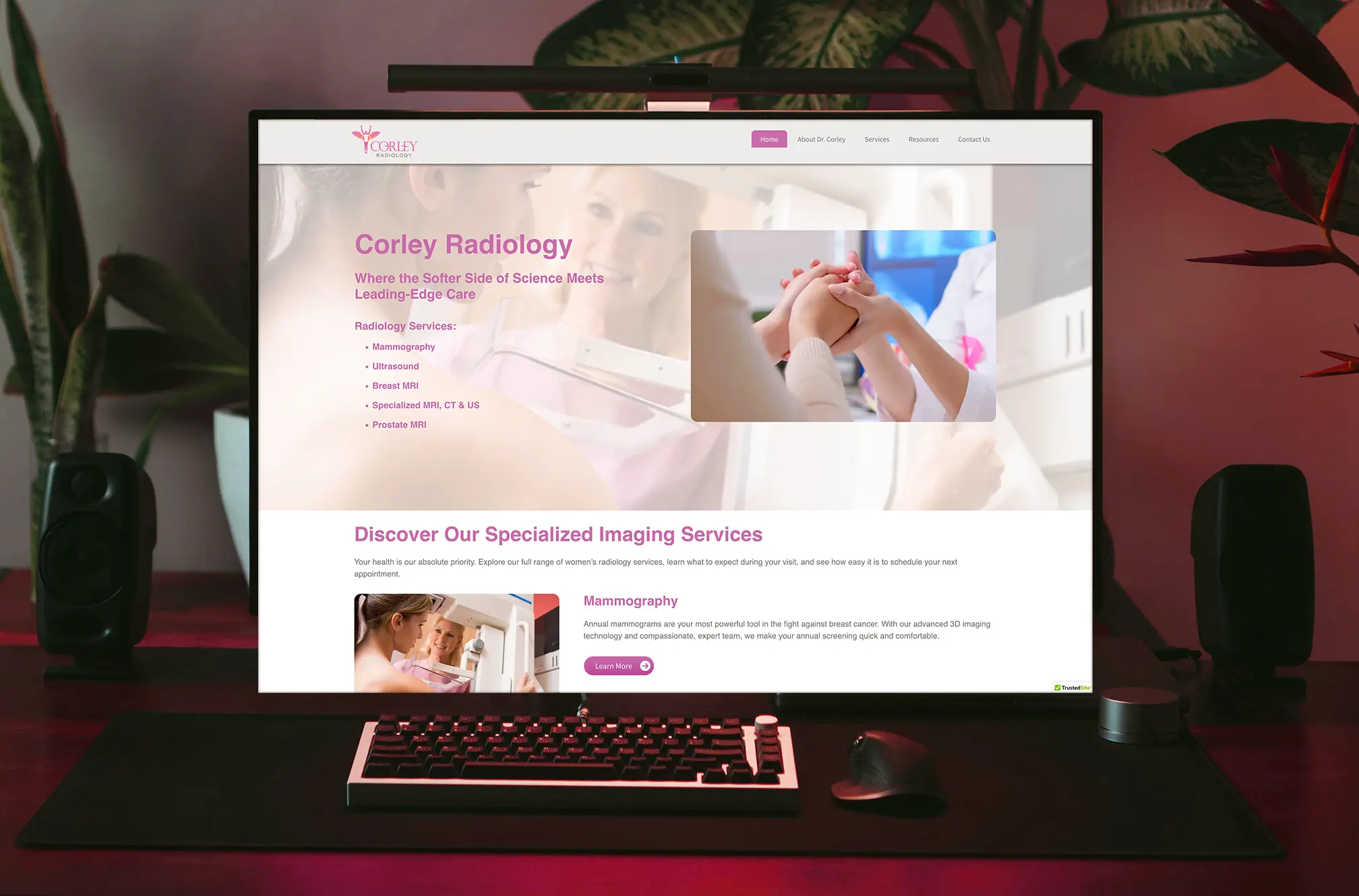 Corley Radiology Website Desktop